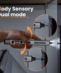 Using Cordless Precision Screwdriver Set With 34 Magnetic Bits, Smart Motion Control, Pro Grade, Rechargeable Tool Kit For Electronics Laptops Glasses Watch SES Pro Space Gray on a cabinet.