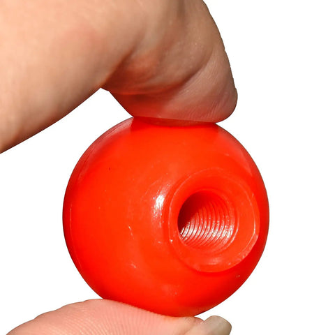 Badass Red Plastic Ball Knob Handle M6 Threaded 25 Millimeter Diameter Smooth Grip Quick Turn Heavy Duty Industrial Hardware For Cabinetry And Sweet Machine Controls