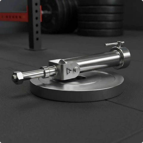 Beefy Barbell Holder Stand For Gym Training Stainless Steel Anchor Station With Swivel Base For Secure Rows Presses And Lifts