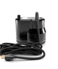 Black compact Submersible Pool Cover Pump with 16 ft hose and electric cord, heavy duty for all pools, spas, and hot tubs draining.
