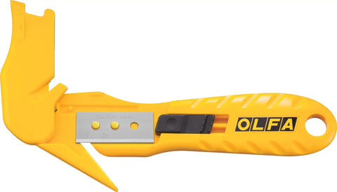Concealed Blade Safety Knife With Protected Blade For Tape Slitting And Packaging Tasks 4mm Throat Delivers Continual Safe Blade Exposure And Easy One Hand Use For Shipping Warehousing And DIY Jobs, yellow plastic handle