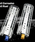Beefy Heavy Duty Drawer Slides With Lock, Side Mount Full Extension Ball Bearing Rails, 76mm Width, 500 Lb Capacity in steel