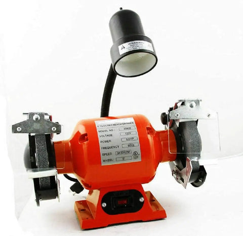 Straight Shot 6 Inch Bench Grinder Loaded With A Beefy Half Horsepower Motor Packs Bright Flexible Work Light And Heavy Duty Spark Guard.