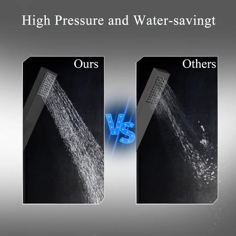 Comparison of hand shower sprays, Matte Black Free Standing Tub Faucet With Hand Shower Floor Mounted Brass Tub Filler For Modern Bathrooms