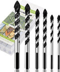 Amazon 6-piece ceramic tile drill bit set with tungsten carbide tips, sizes 6-12mm