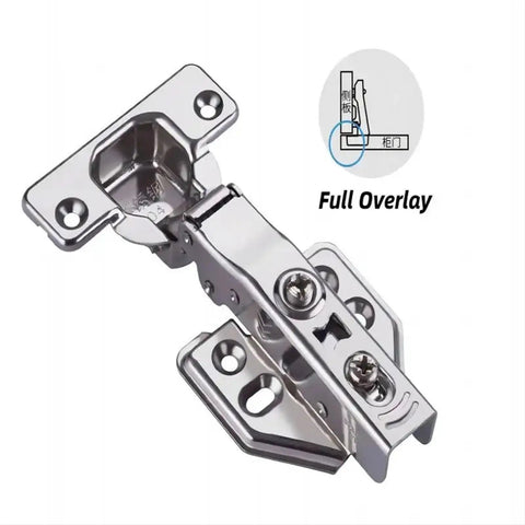 Stainless Steel Door Hinge With Hydraulic Damper Soft Close For Cabinet And Cupboard Doors Full Overlay Quiet Close Smooth Operation Durable Steel Connector