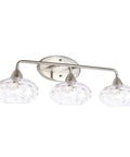 26 Inch Modern Three Light Vanity Light With Hammered Glass Shades In Brushed Nickel Finish Ultra Slick Bathroom Fixture For Bright, Contemporary Style And Easy Mounting