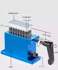 Heavy Duty Flexible Clamping And Precision Positioning System For Garage Air Tools, blue clamp with needle area and lock handle for precise use.