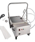 Heavy Duty Commercial Fryer Filter Machine For Restaurant 55L Oil Strainer with stainless steel frame and detachable hose.