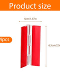 Clear Self Adhesive Plastic Hinges 65x40mm Acrylic Transparent Folding Hinges for DIY Crafts size dimensions with red highlights