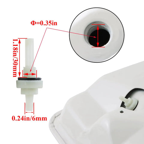 Fuel Tank Replacement For GX Series Engines GX240 GX270 GX340 GX390 11HP 13HP Compatible OEM Gas Tank inlet size close-up