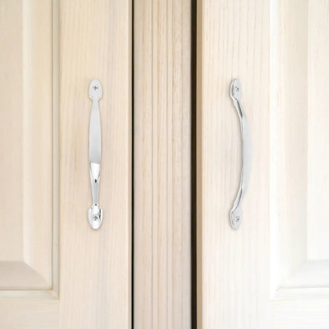 Two Pack Zinc Alloy Closet Door Handles Vintage Cabinet Pulls for Kitchen Wardrobe Cupboard Doors with 128mm Hole Spacing