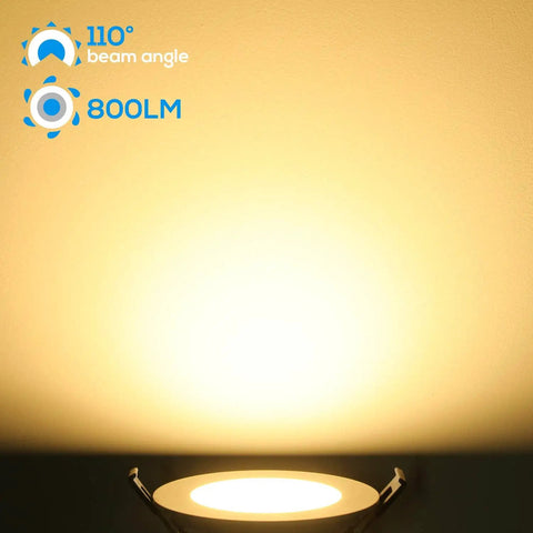 Essential Series 6 Inch Ultra Thin LED Recessed Lighting with J-Box Pack of 4, 1000 Lumen Dimmable Slim Panel Downlight, 110° beam angle