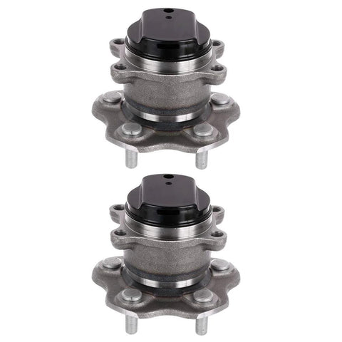 Rear Wheel Bearing And Hub Assembly All In One For Nissan Qashqai 2017 2019 Rogue 2014 2019 And Rogue Sport 2017 2019 5 Lug With ABS Pre Greased And Pre Sealed Multi Lip Replacement Wheel Hub, showing two 5-lug hub assemblies