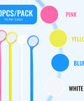 Disposable Dental Inspection Mirrors 40 Count With Anti Fog 6.3 Inch Handles Mouth Mirror For Teeth Check Oral Care Tools For Dentist Household And Home Use Four Color Set, pink yellow white blue