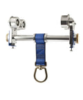 Beefy Aluminum I Beam Trolley Anchor with 310 lb capacity for 3-10 inch beams, showing sliding mechanism and heavy-duty build.