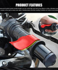 Close-up of Heavy Duty Motorcycle Cruise Control Throttle Assist Grip For 7/8 Inch Bars, red non-slip grip on motorcycle handlebar.