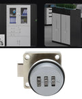 Keyless Combination Cam Lock With Password Security for drawers cabinets lockers in zinc alloy, showing lock dial and metal finish