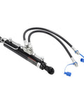 Beefy Heavy Duty Cat 1 1 Hydraulic Top Link With Locking Block Cylinder And Dual Hoses For Tractors From 20 7 8 Inch To 31 7 8 Inch Range With G3 8 Check Valve Built Rugged For Farm And Industrial Use shown with hoses and connectors