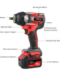 Cordless One Half Inch Impact Wrench Kit With Brushless Motor 20V Max Rechargeable Lithium Ion Battery And Charger Includes Six Sockets Lightweight Yet Powerful Pro Grade Tool For Auto Shop And Home Projects Auto Stop Nut Guard 260 Nm Torque product showing labeled parts