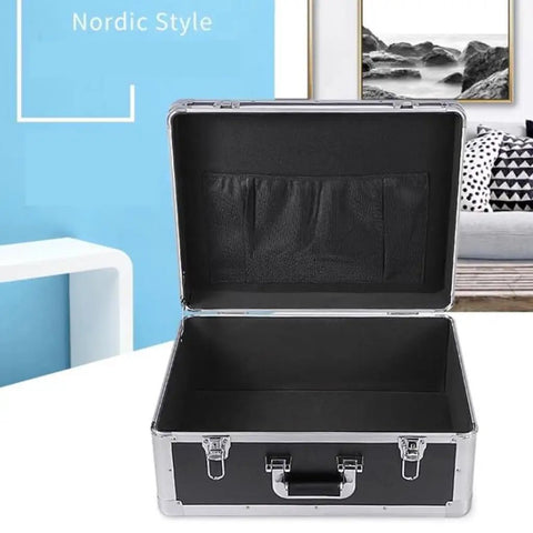 Open Large Aluminum Alloy Tool Case With Locking Latch, Industrial-Grade Rugged Shockproof Instrument And Meter Box, 52x45x25.5cm
