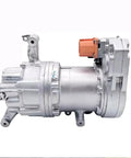 Oem Style Ac Compressor For Tesla Model 3 2017 To 2023 side view showing silver metal housing and orange connector.