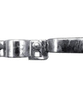 Heavy Duty Galvanized Chain Link Fork Latch With Padlock Hole For 1-7/8 Inch Gate Frame and 4 Inch Fence Post side view.