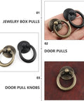 Zinc Alloy Round Cabinet Pulls And Jewelry Box Drawer Knobs European Style Retro Door Handles for dressers and cupboards, black and bronze
