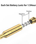 Red Laser Bore Sighter For 6.5 Creedmoor Caliber batteries diagram showing positive and negative alignment