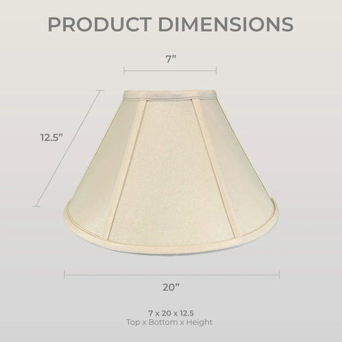 Empire Basic Lamp Shade 7x20x12.5 Beige With Silk Type Shantung Fabric And Softback Linen Lining with dimensions 7x20x12.5 inches
