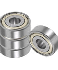 Four Kozelo 1614ZZ deep groove ball bearings, chrome steel, 9.5x28.5x9.5 mm.