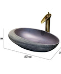 USZWBY Vanity Sink Basin High-Grade Retro Bathroom Sinks ceramic sink, oval design, 57cm x 37cm x 14cm, with gold faucet.