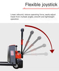 Flexible joystick on Super Duper Heavy Duty 3300 Lb Manual Pallet Jack With Fully Electric Lift for smooth maneuvering.