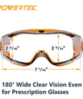 Front view of Over Glasses Protective Safety Goggles With Anti Fog UV Protection Scratch Resistant Lens for woodworking.