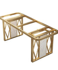 Heavy Duty Industrial Table Legs Crafted From Solid Wrought Iron With A Rustic Modern Finish Super Sturdy Coffee Table Base For Living Rooms Built Like A Tank For Rock Solid Load Capacity Today, featuring gold frame and marble accents.