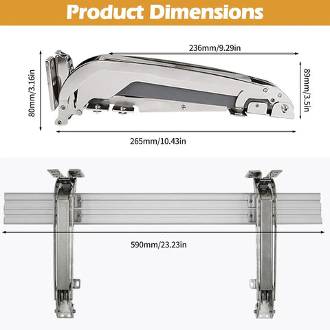 No Hassle Heavy Duty 180 Degree Lateral Hinge Set For Cabinets And Wardrobes dimensions displayed on a white background.