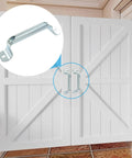 Heavy Duty Iron Garage Door Lift Handles 2 Pack Silver Corrosion Resistant Rolled Grip on white wooden doors.