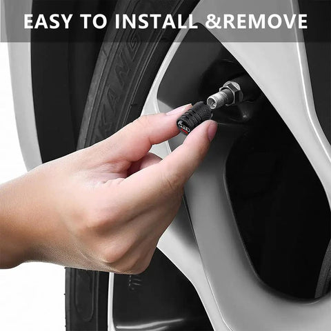 Installing Heavy Duty Aluminum Tire Valve Stem Caps For Audi A3 A4 A5 A6 A7 A8 Q3 Q4 Q5 Q6 Q7 Q8 Black 4 Pack