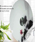 Tempered Glass Lazy Susan Rotating Turntable For Dining Table Big 31.5 Inch Round Party Ready Serving Tray with floral reflection