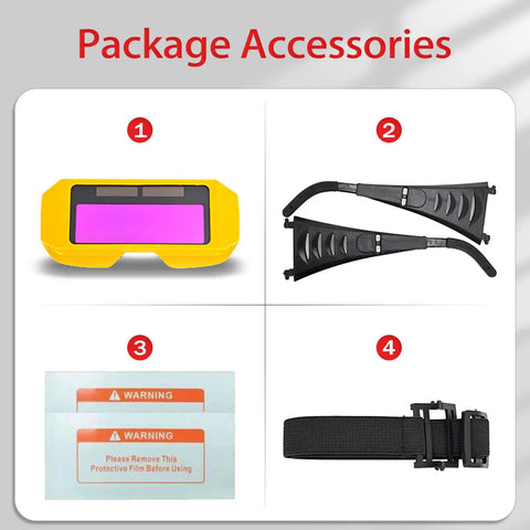 Auto Darkening Welding Goggles With Adjustable Shade And Two Sensors Protective Welder Glasses accessories overview