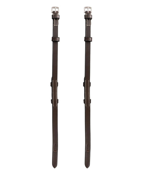 Bridle Cheek Pieces With Hook Fastening White Stitching One Half Inch Wide Havana Brown Full Size Premium Vegetable-Tanned Leather