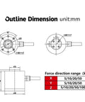 Technical diagram of High Precision 3 And 6 Axis Load Cell For Multi Axis Force And Torque Sensing In Industrial Grade Robotics