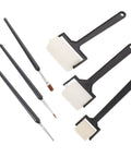 6 Piece Foam Sponge Roller And Brush Set Hella Smooth Kids Painting Tools Easy Art Craft Supplies Creative Beginner DIY Project Starter Kit includes black-handled rollers and brushes.