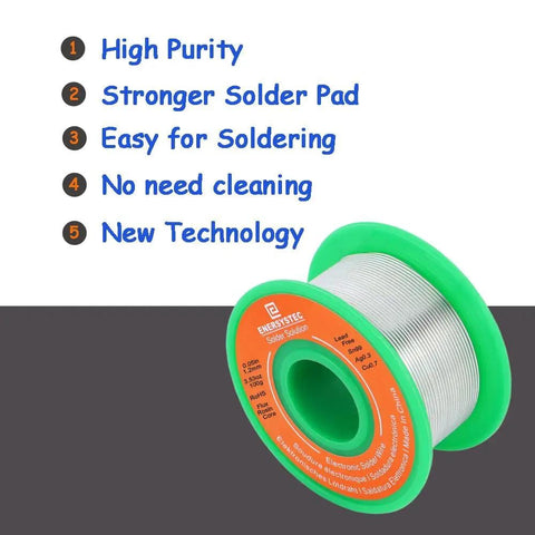 Lead Free Solder Wire 1.2mm 100g Rosin Flux Core For Electronics shown with features highlighted