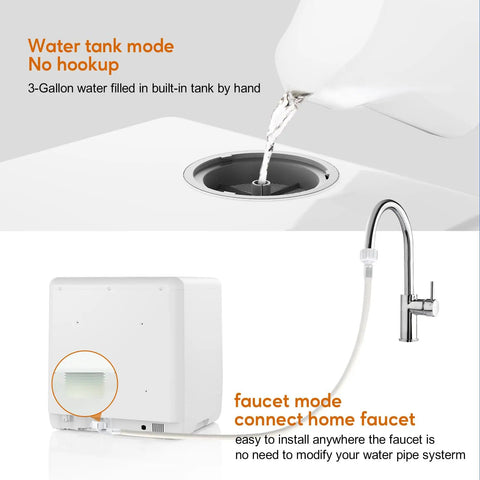 Compact Countertop Dishwasher With Six Place Settings Ten Preprogrammed Cycles And Baby Care Mode Hot Air Drying showcasing water fill options.