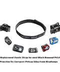 Replacement Elastic Headlamp Strap For Most Black Diamond, Petzl, Energizer, Pelican, Fenix Headlamps 1 Inch Wide Sweatproof.