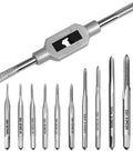 Micro Taps Bit Set 10Pcs Metric Hand Taps M1 To M3 Point Five High Speed Steel HSS Plug Tap Drill Tap Set and wrench