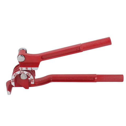 Heavy Duty Manual Pipe Bender For Copper Brass Aluminum And Steel with red handles, designed for precise 180-degree bends.