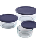 Glass Food Storage Containers Set With Lids 3 Pack 2 Cup 4 Cup 7 Cup BPA Free Microwave Safe Dishwasher Safe Meal Prep Containers
