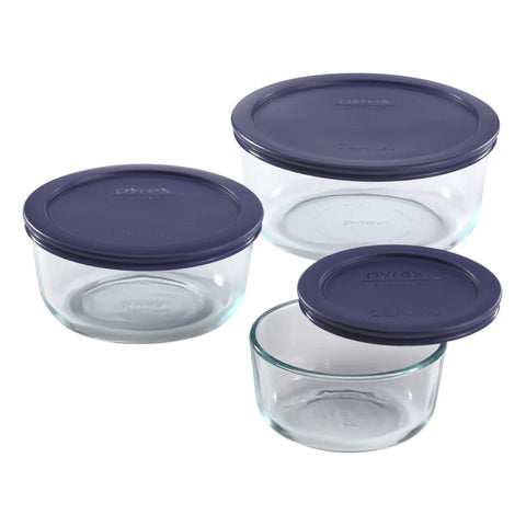 Glass Food Storage Containers Set With Lids 3 Pack 2 Cup 4 Cup 7 Cup BPA Free Microwave Safe Dishwasher Safe Meal Prep Containers